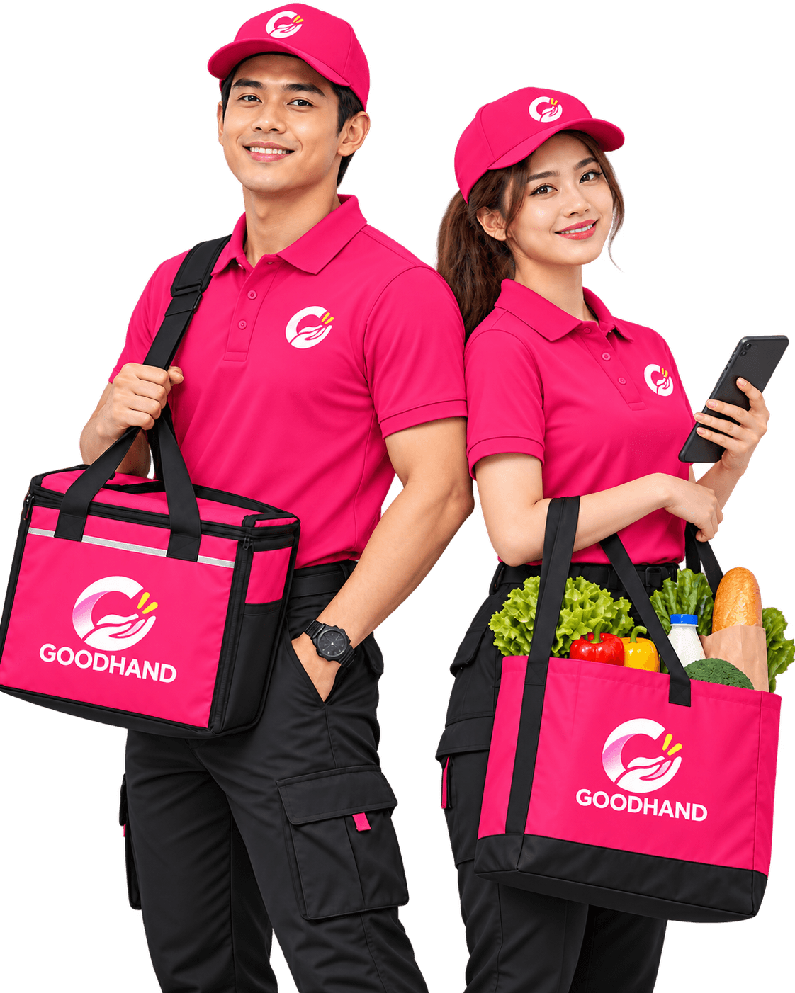 Two GoodHand team members ready to run your errand